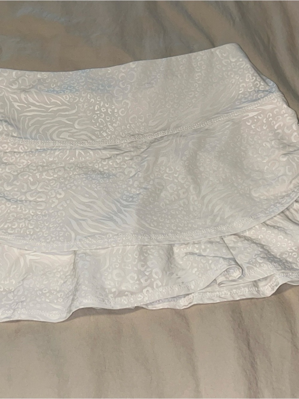 Lucky in Love White Tiered Ruffle Skirt with built in shorts - Picture 3 of 4